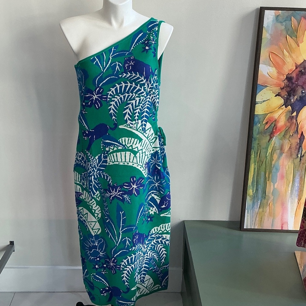 FARM Rio Vibrant Green One-Shoulder Dress - Extra Large (2375)
